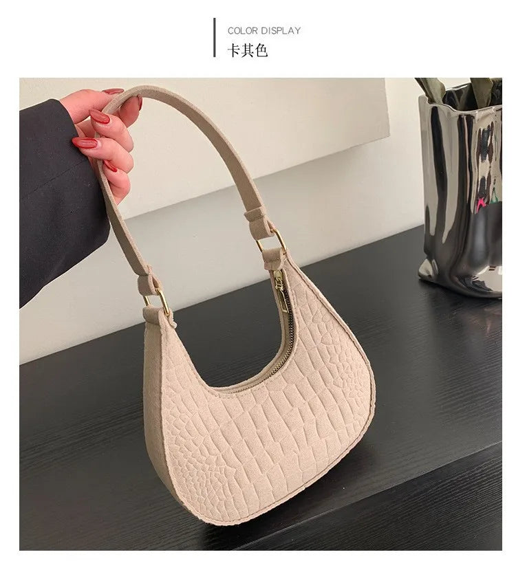 NEW Women's Bag Soft Trendy Korean Version Underarm Bag Solid Color Ladies Handbags Fashion Design Girls Small Shoulder Bags