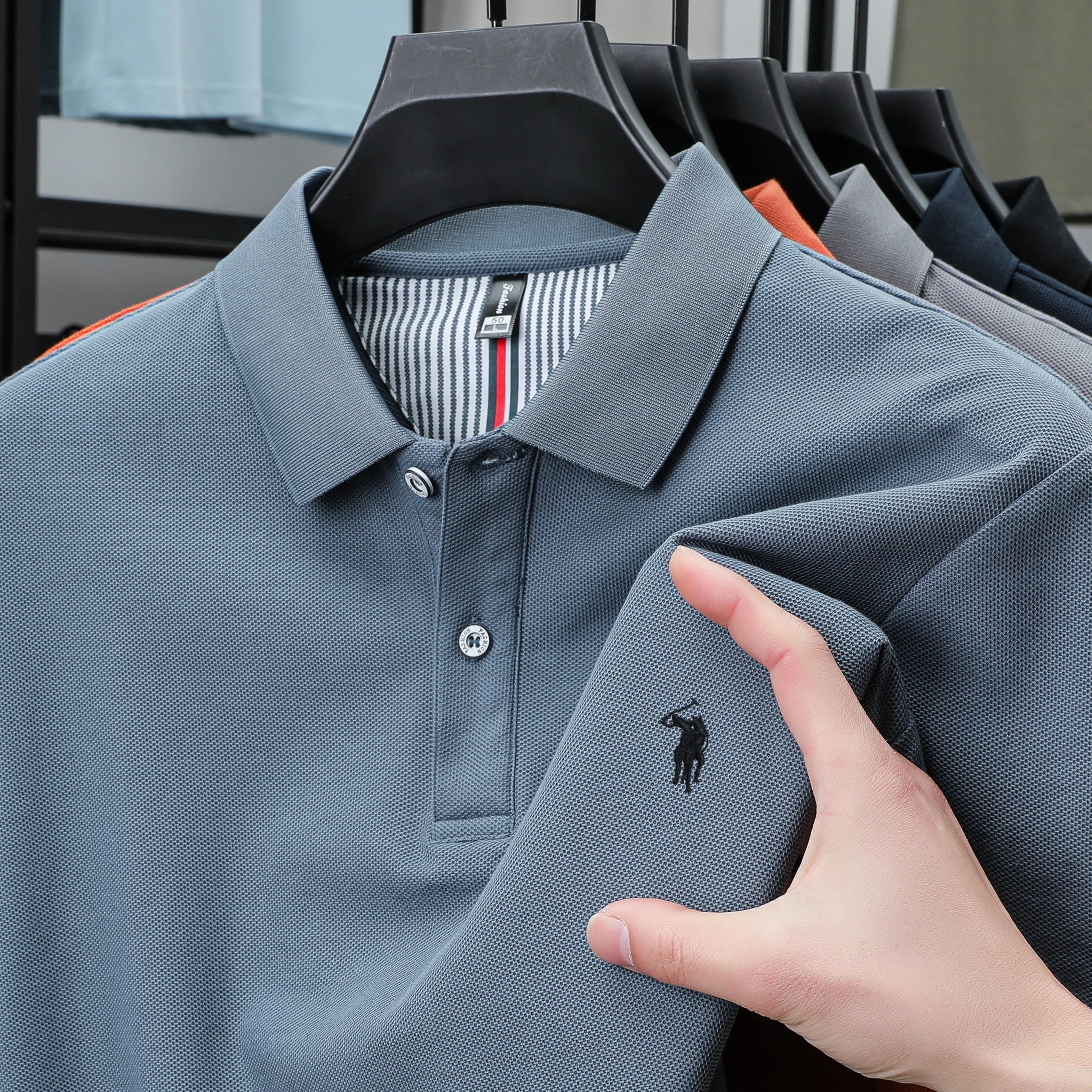 100% pure cotton fashionable men's shortsleeved polo shirt summer new business casual top exquisite brand pony embroidery Tshirt