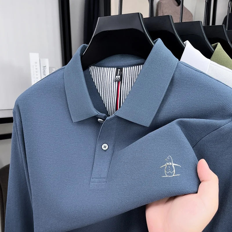Men's long sleeved casual T-shirt 2025 autumn series comfortable breathable golf polo shirt exquisite and fashionable design