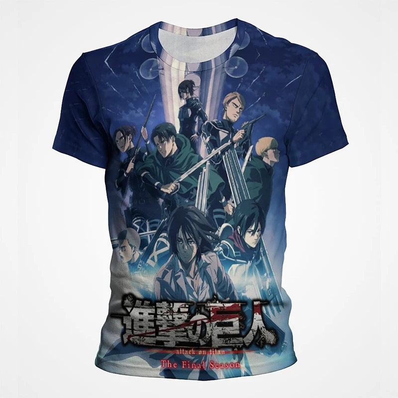 Attack on Titan 3D Print T-Shirts Men Women Casual Fashion Anime Short Sleeve Oversized T Shirt Harajuku Tees Tops Male Clothing