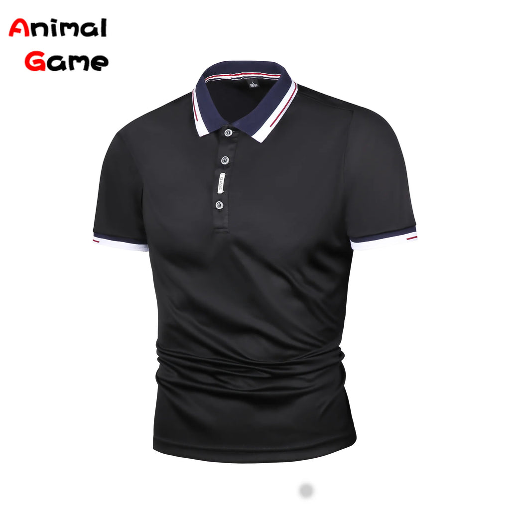 Dropshipping New Polo Shirt Men Solid Casual Cotton Polo Giraffe Men Slim Fit Embroidery Short Sleeve Men's Polo 8 Colors