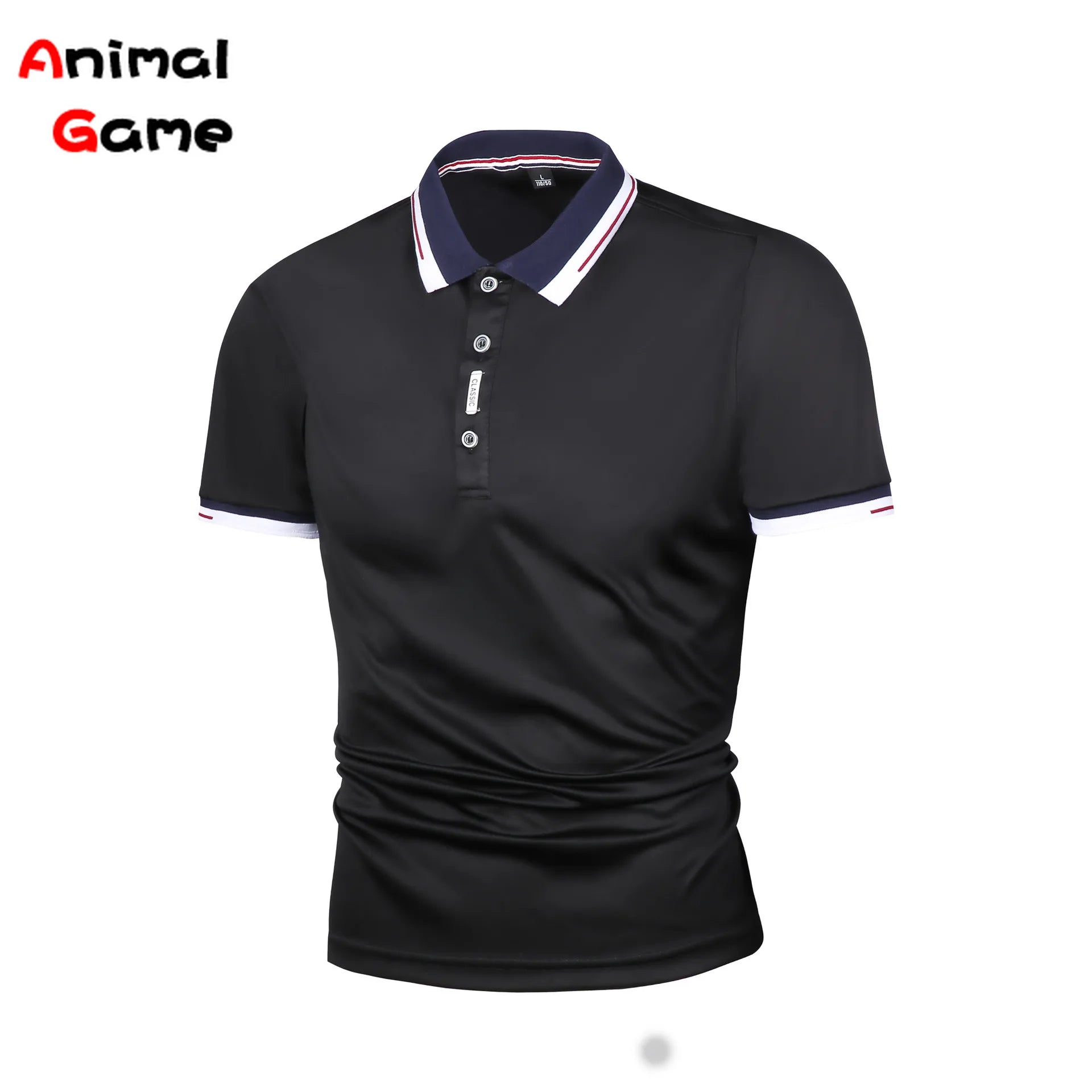 Dropshipping New Polo Shirt Men Solid Casual Cotton Polo Giraffe Men Slim Fit Embroidery Short Sleeve Men's Polo 8 Colors