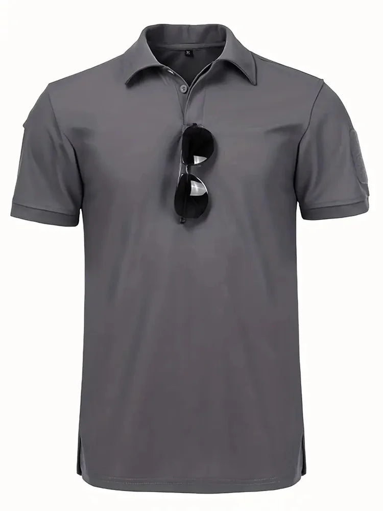 Tactical Military T-shirt Outdoor Breathable Army Combat T Shirt Quick Dry Hunting Camping Hiking Fishing Lapel Polos Tee Tops
