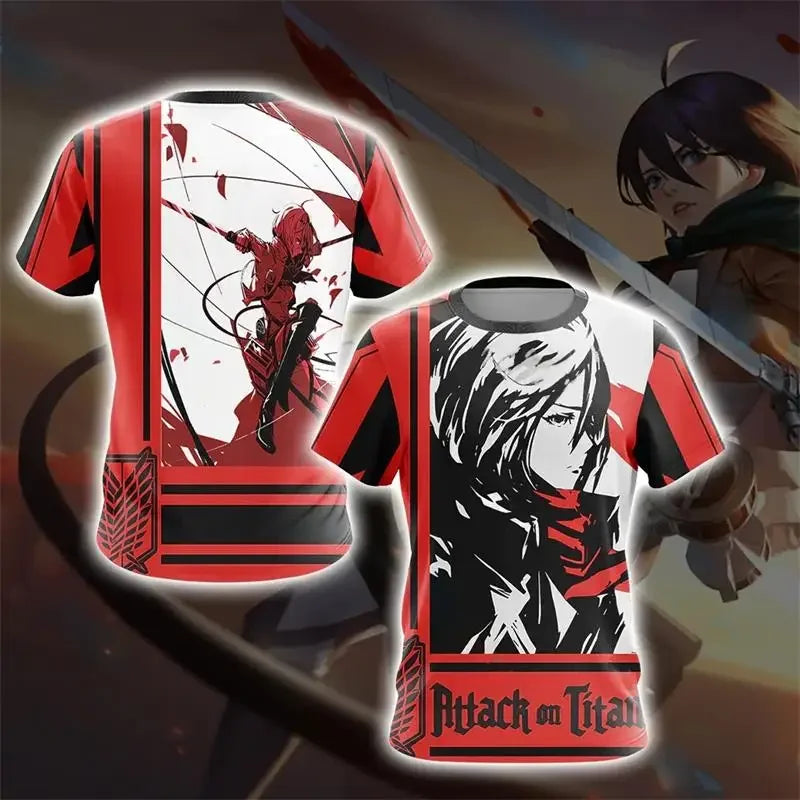 Anime Attack on Titan Levi Ackerman Graphic T Shirt for Men Clothing 3D Manga Printed T-shirt Harajuku Fashion Kids Cartoon Tees