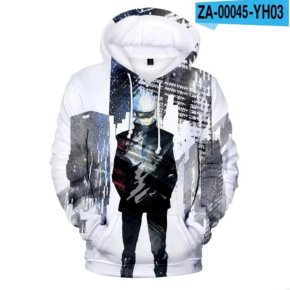 Hot Anime Jujutsu Kaisen 3D Print Autumn/Winter Men Hoodies Casual Oversized Pullover Harajuku Hoodie Sweatshirts Men Clothing