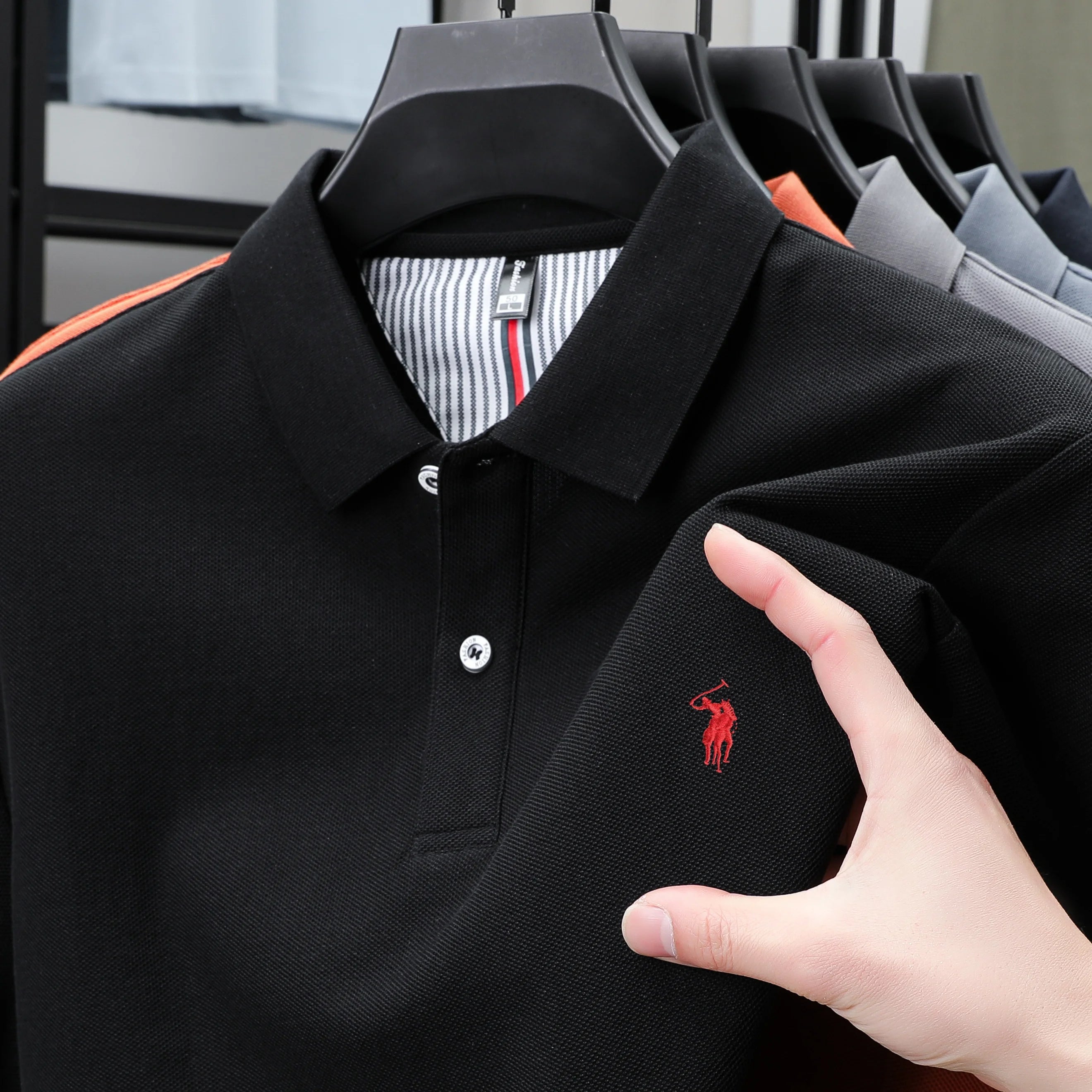 100% pure cotton fashionable men's shortsleeved polo shirt summer new business casual top exquisite brand pony embroidery Tshirt