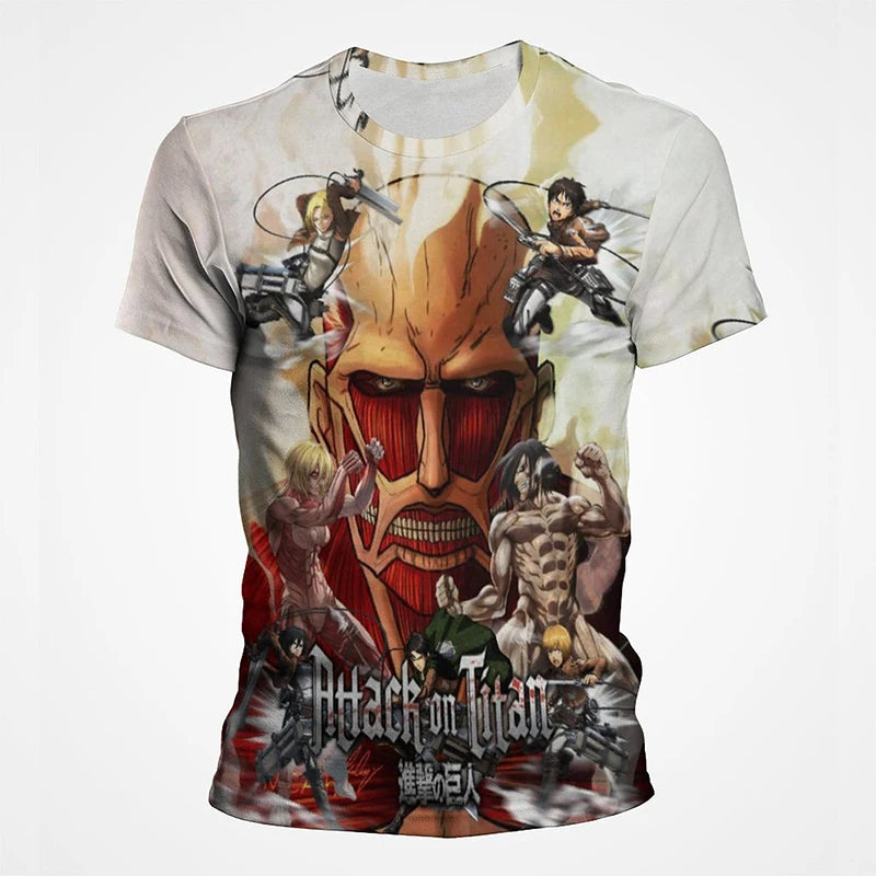 Attack on Titan 3D Print T-Shirts Men Women Casual Fashion Anime Short Sleeve Oversized T Shirt Harajuku Tees Tops Male Clothing