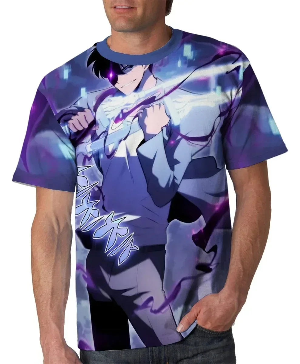 Korea Solo Leveling Anime Comics 3D Print role hobby clothing Short Sleeve T-shirt Oversized Top Quick-drying Tee animation fans