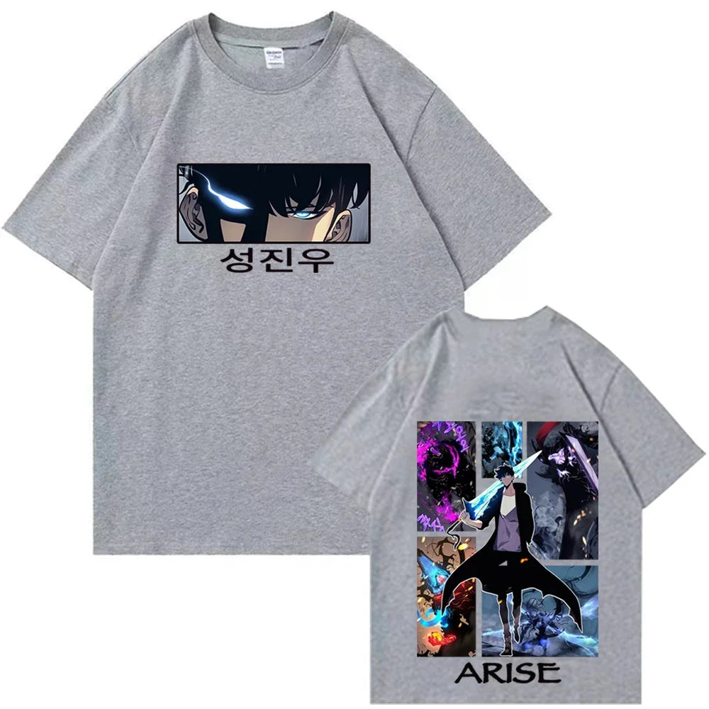 2025 Solo Leveling Hot Anime T-Shirts Unisex Harajuku O-Neck Short Sleeve Shirts Fans Gift