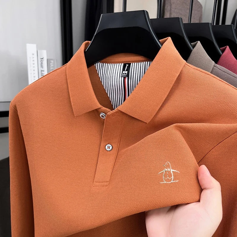 Men's long sleeved casual T-shirt 2025 autumn series comfortable breathable golf polo shirt exquisite and fashionable design