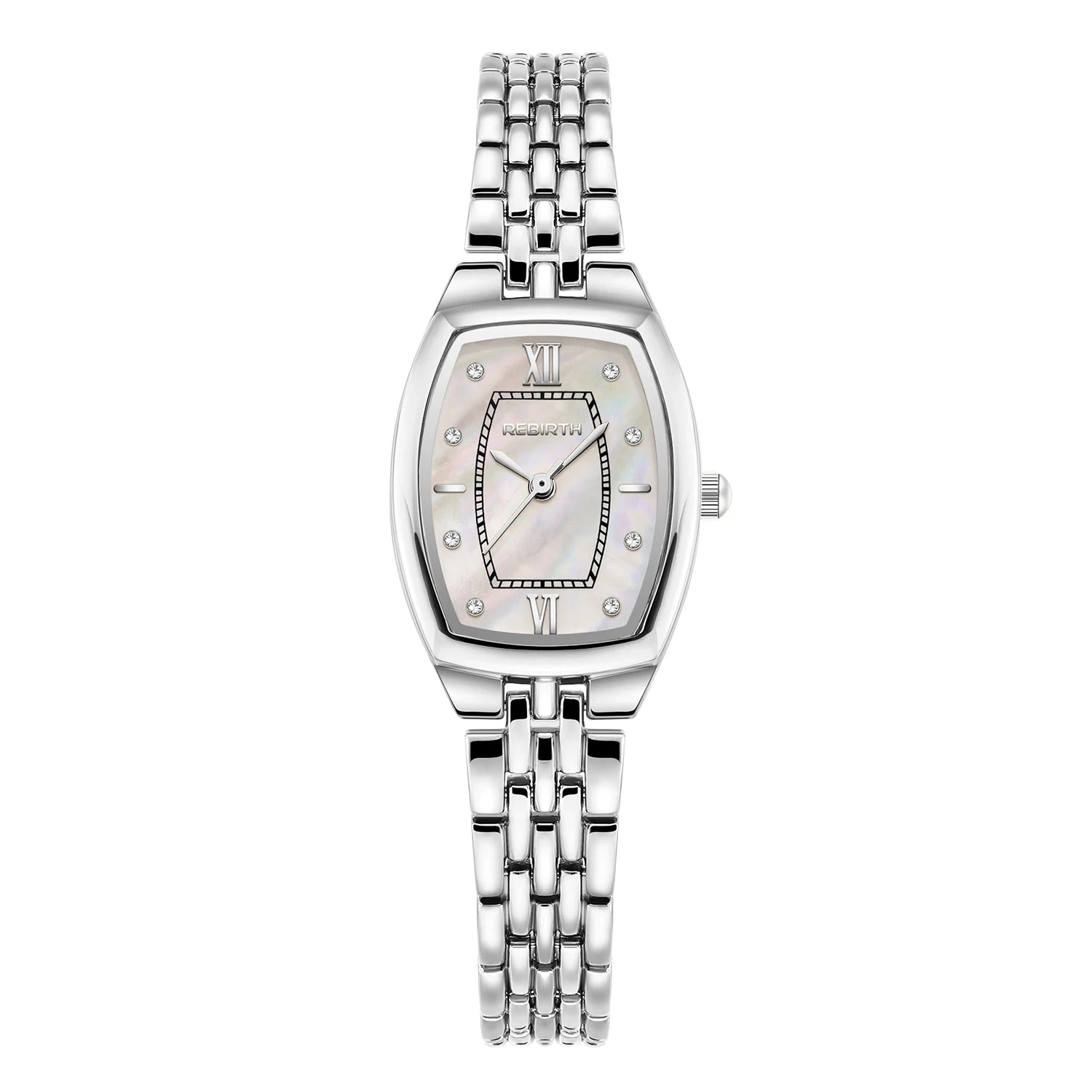 Elegant and Versatile Stainless Steel Strap Business Simple Barrel-Shaped Quartz Watch as a Gift