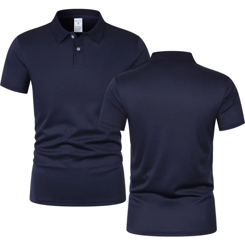 Solid color polo shirt ultra-light men's quick-drying breathable sweat-wicking shirt suitable for fitness gym and running