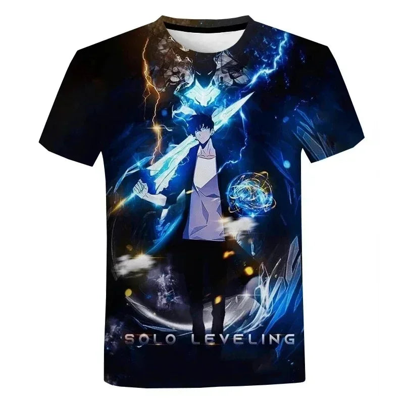 Korea Solo Leveling Anime Comics 3D Print role hobby clothing Short Sleeve T-shirt Oversized Top Quick-drying Tee animation fans