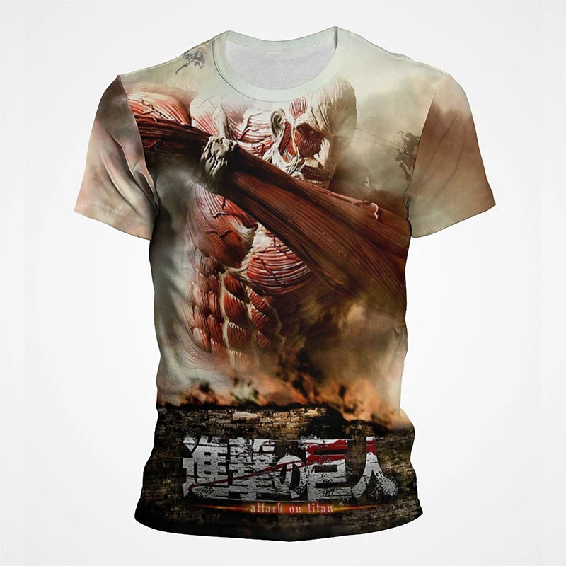 Attack on Titan 3D Print T-Shirts Men Women Casual Fashion Anime Short Sleeve Oversized T Shirt Harajuku Tees Tops Male Clothing