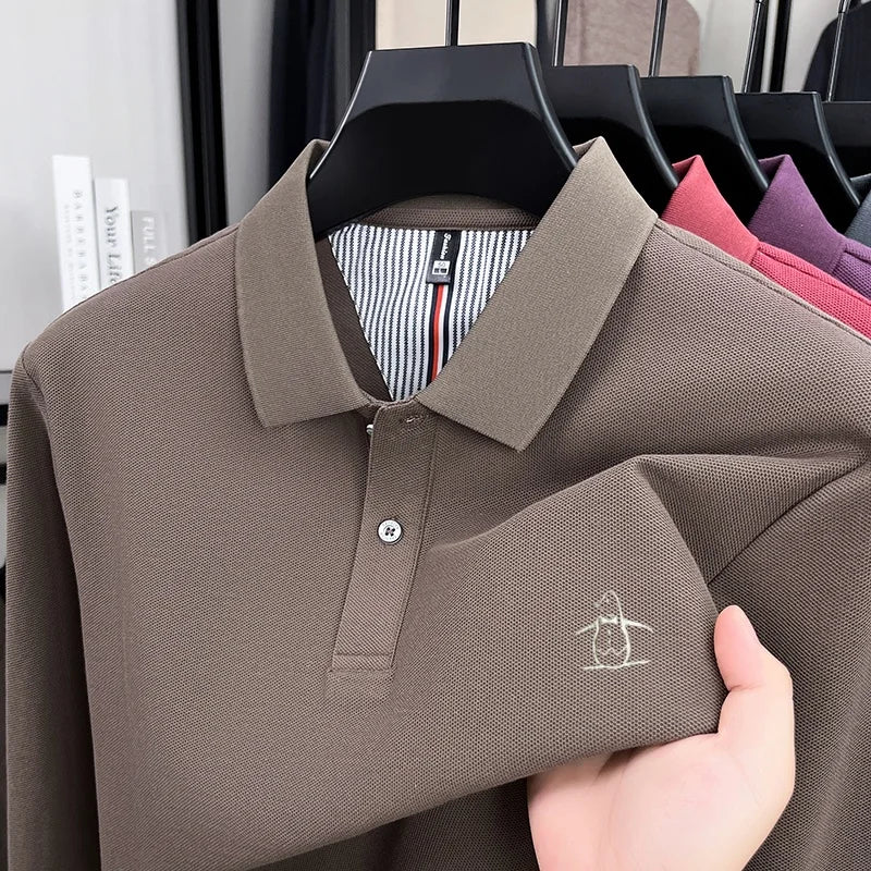 Men's long sleeved casual T-shirt 2025 autumn series comfortable breathable golf polo shirt exquisite and fashionable design