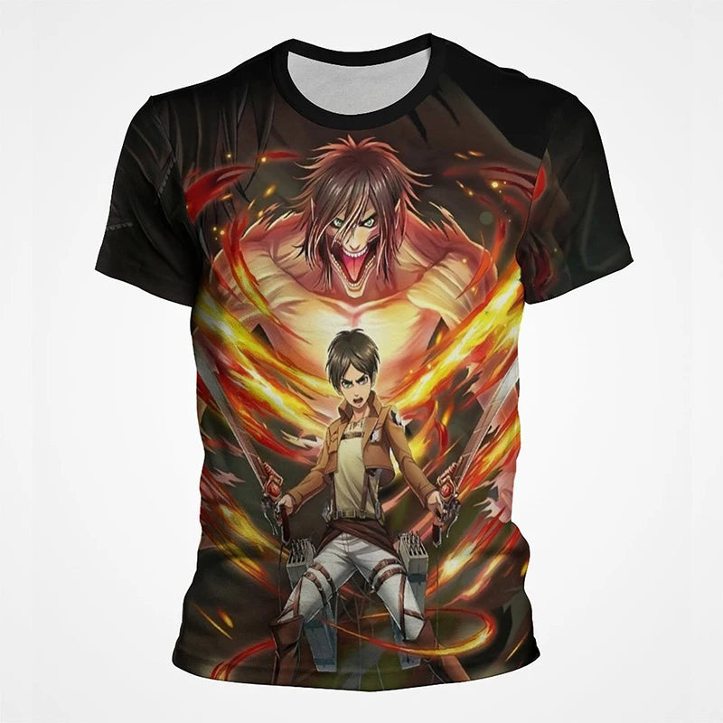 Attack on Titan 3D Print T-Shirts Men Women Casual Fashion Anime Short Sleeve Oversized T Shirt Harajuku Tees Tops Male Clothing
