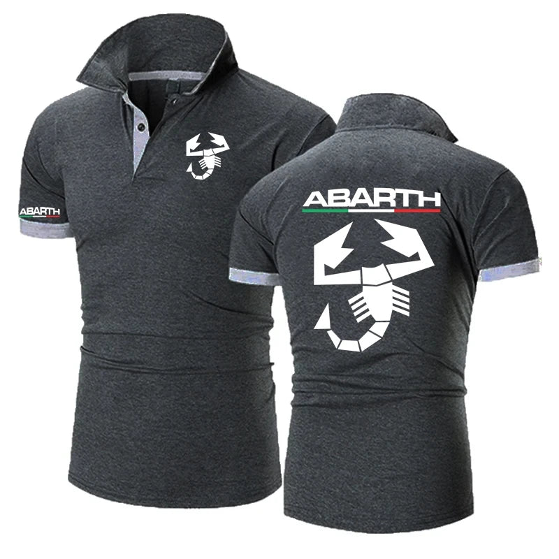 Summer Polo Shirt Abarth Scorpion Logo Men Polo Shirt Fashion Pullover HipHop Harajuku Male Short Sleeve Brand Polo Shirts Tee