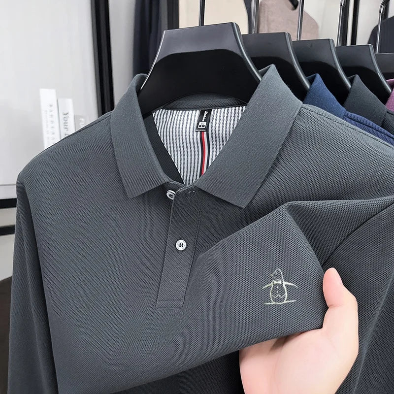 Men's long sleeved casual T-shirt 2025 autumn series comfortable breathable golf polo shirt exquisite and fashionable design
