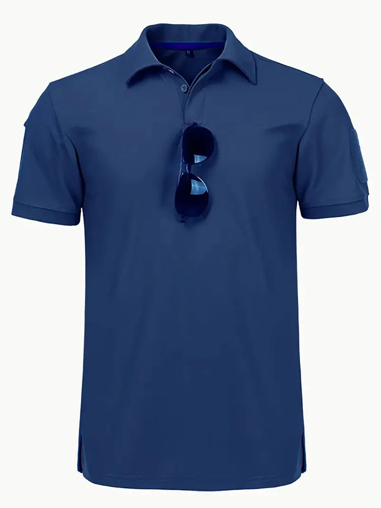 Tactical Military T-shirt Outdoor Breathable Army Combat T Shirt Quick Dry Hunting Camping Hiking Fishing Lapel Polos Tee Tops