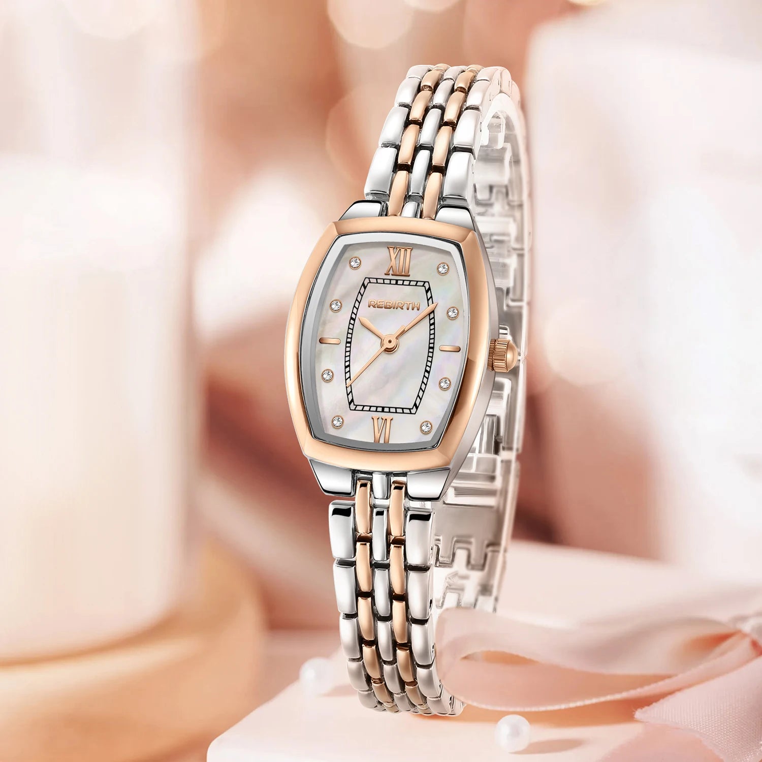 Elegant and Versatile Stainless Steel Strap Business Simple Barrel-Shaped Quartz Watch as a Gift