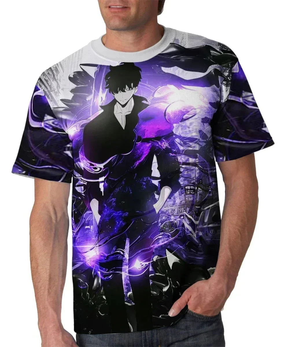 Korea Solo Leveling Anime Comics 3D Print role hobby clothing Short Sleeve T-shirt Oversized Top Quick-drying Tee animation fans