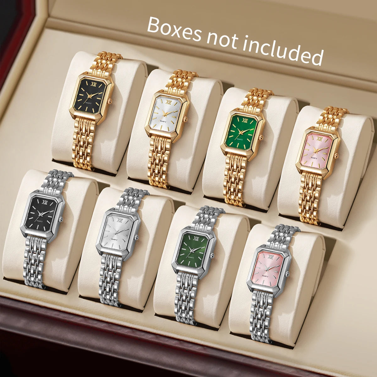 4/5/8/9PCS Fashion Rectangle Women Watches Set Luxury Analog Quartz Wristwatch For Ladies Clock Reloj Mujer（Without Box）