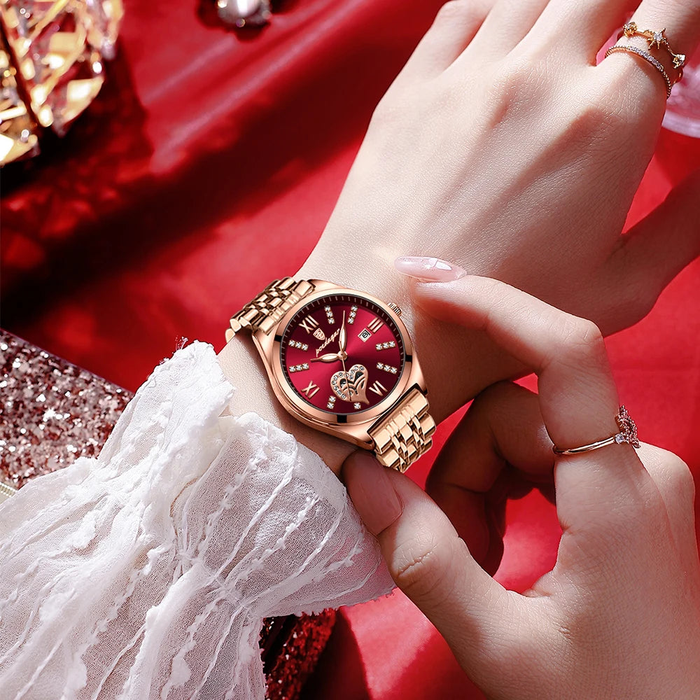 POEDAGAR Luxury Watches For Women Waterproof Luminous Date Stainless Steel Woman Watch Elegant Fashion Quartz Ladies Wristwatch