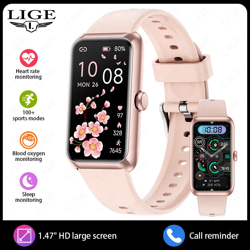 2025 Fitness Tracker Watches for Women Men with Heart Rate Monitor Sleep Tracker IP68 Waterproof Pedometer 1.47" Smart Watch Man