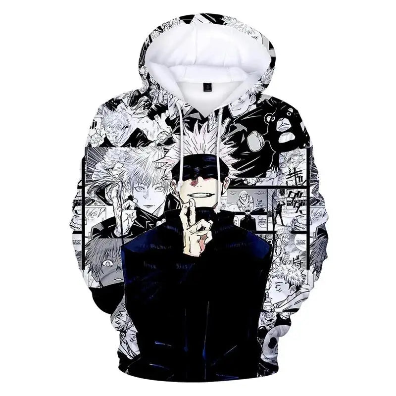 Hot Anime Jujutsu Kaisen 3D Print Autumn/Winter Men Hoodies Casual Oversized Pullover Harajuku Hoodie Sweatshirts Men Clothing