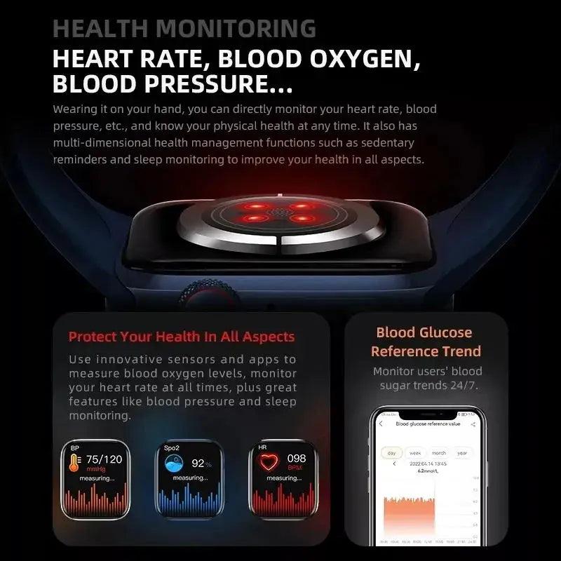 GPS Smart Watch Men For Apple Watch 10 Series Always On Display Body Temperature BT Call NFC Women Smartwatch For IOS Android
