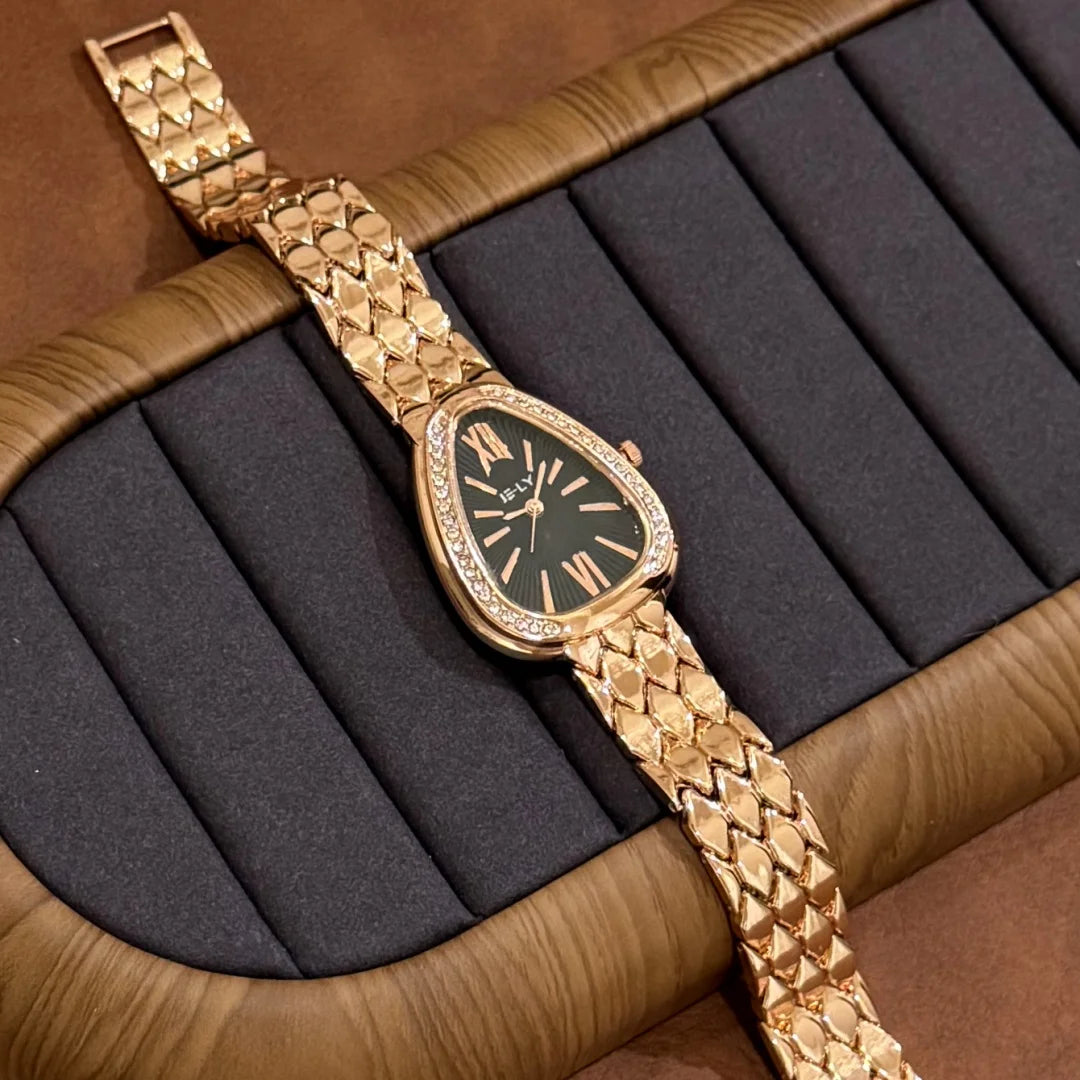 Luxury Women Watches Brand Quartz Fashion Ladies Snake Rhinestones Wristwatch Girls Gifts Elegant Clock Relogio Feminino