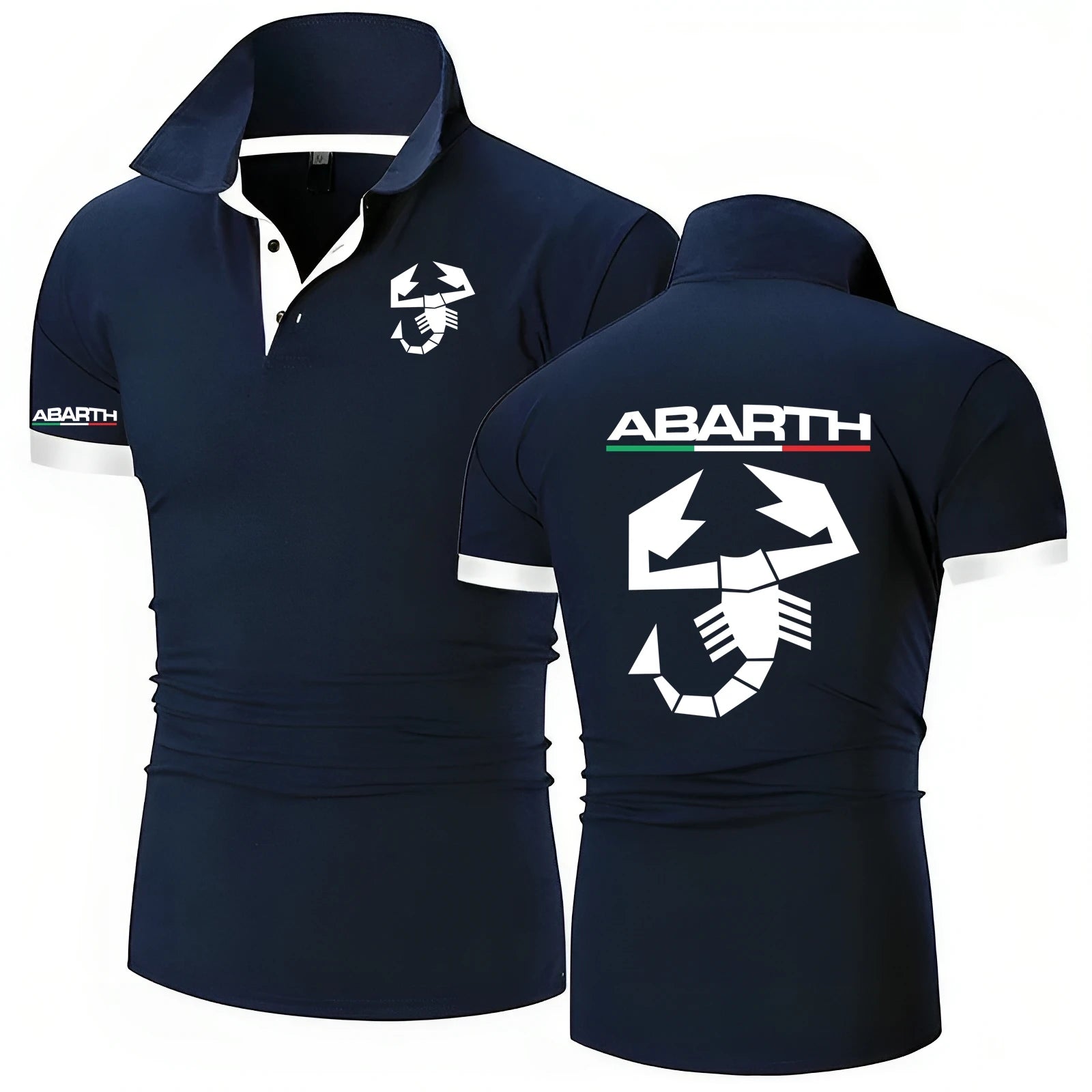 Summer Polo Shirt Abarth Scorpion Logo Men Polo Shirt Fashion Pullover HipHop Harajuku Male Short Sleeve Brand Polo Shirts Tee