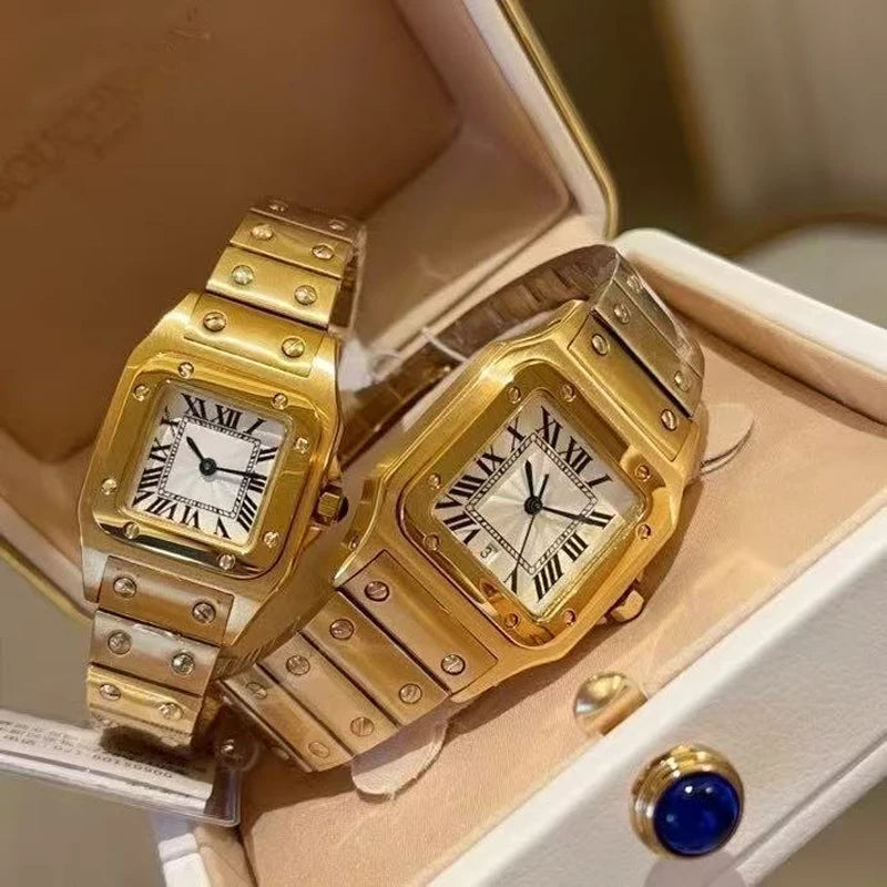 Fashion Brand Wrist Watches Woman Girl Ladies 29mm 26mm Square Good Quality Steel Metal Band Japanese Quartz Luxury Clock CT115