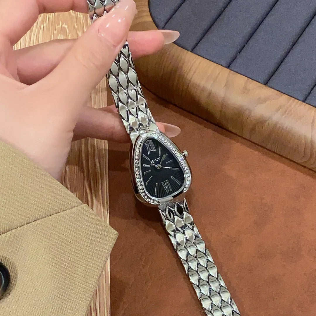 Luxury Women Watches Brand Quartz Fashion Ladies Snake Rhinestones Wristwatch Girls Gifts Elegant Clock Relogio Feminino