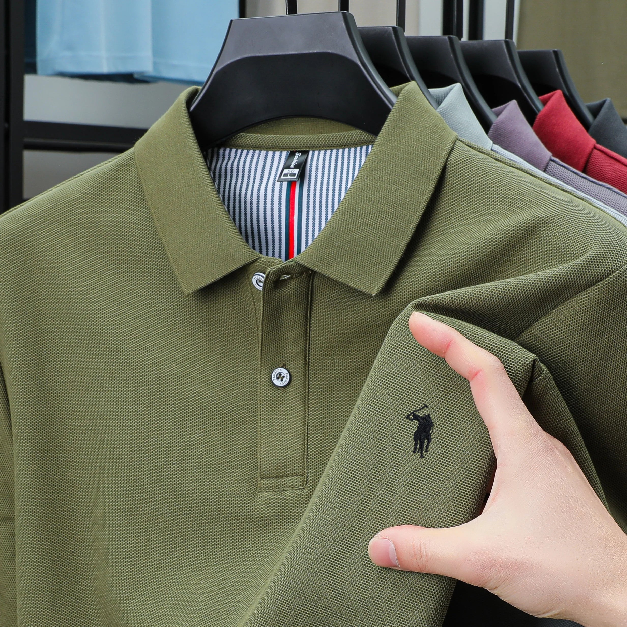 100% pure cotton fashionable men's shortsleeved polo shirt summer new business casual top exquisite brand pony embroidery Tshirt