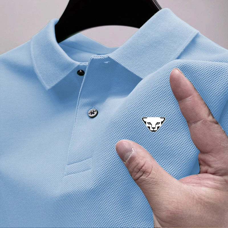 Men's Fashion Solid Color Short Sleeve Polo Shirt Summer Breathable Comfortable Top Urban Fashion Short Sleeve Clothing