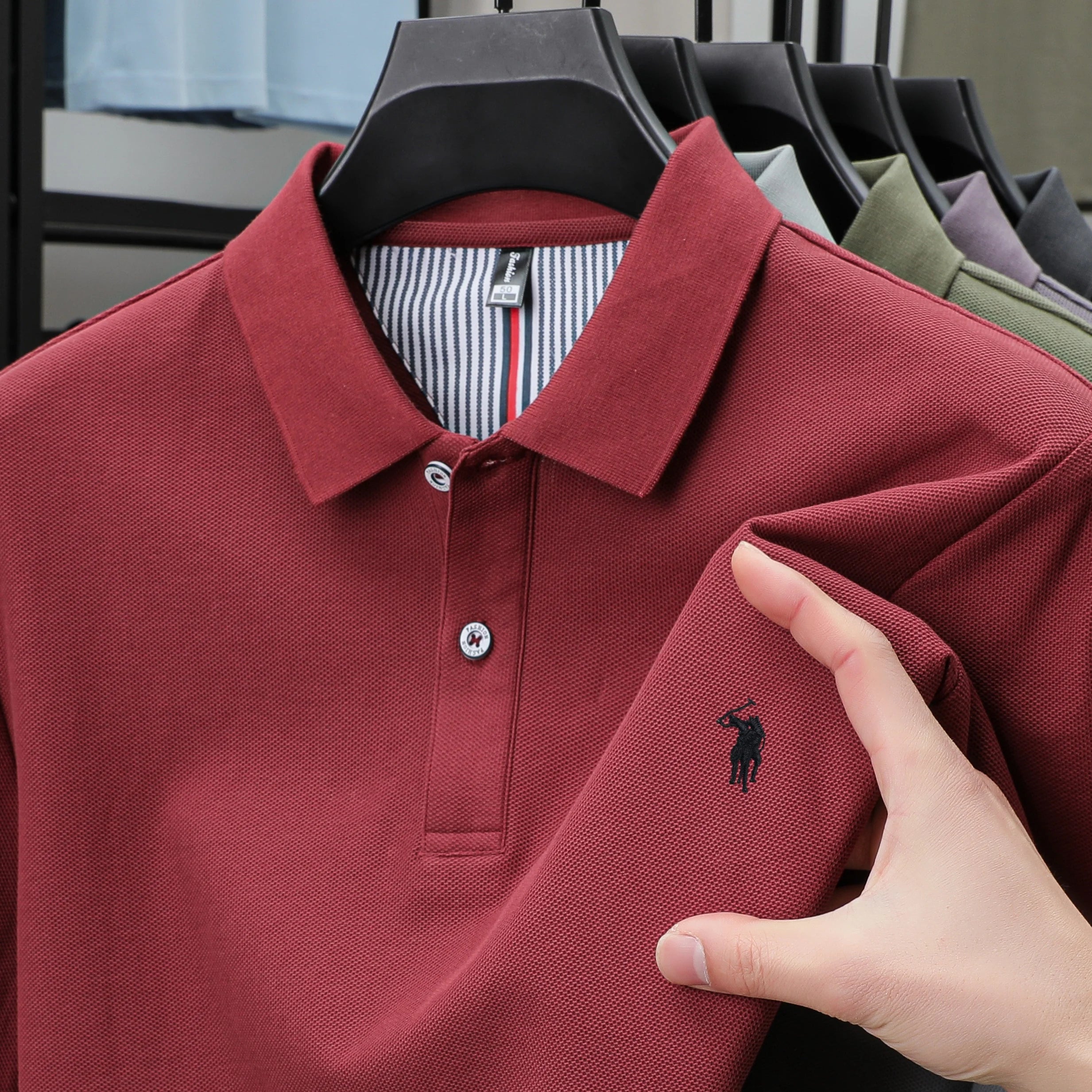 100% pure cotton fashionable men's shortsleeved polo shirt summer new business casual top exquisite brand pony embroidery Tshirt