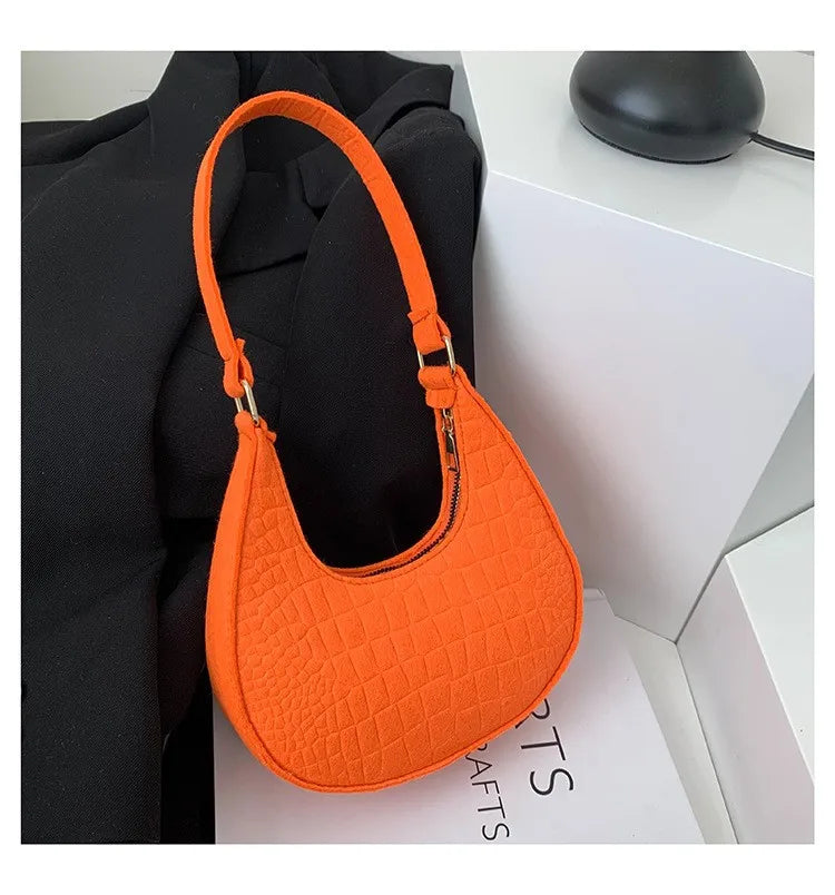 NEW Women's Bag Soft Trendy Korean Version Underarm Bag Solid Color Ladies Handbags Fashion Design Girls Small Shoulder Bags