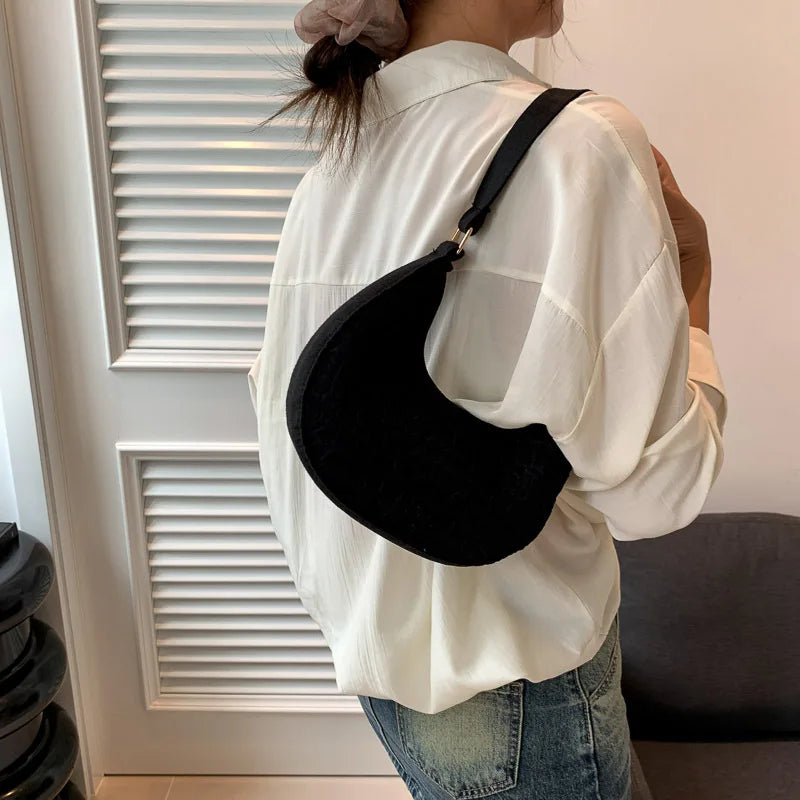 NEW Women's Bag Soft Trendy Korean Version Underarm Bag Solid Color Ladies Handbags Fashion Design Girls Small Shoulder Bags