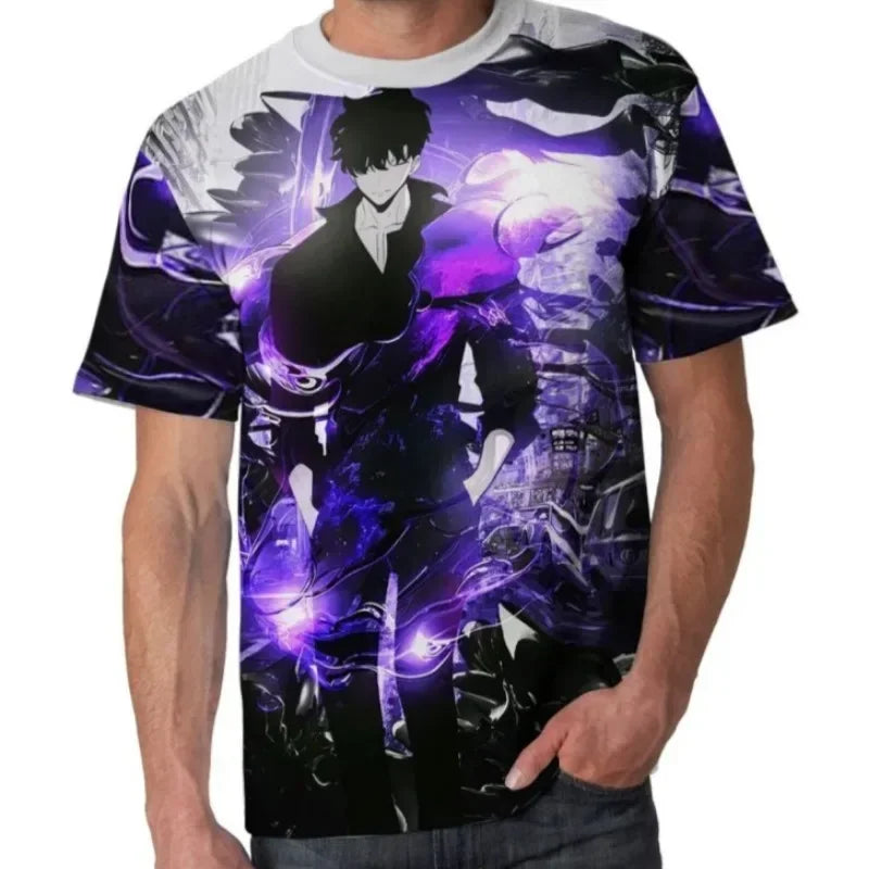 Korea Solo Leveling Anime Comics 3D Print role hobby clothing Short Sleeve T-shirt Oversized Top Quick-drying Tee animation fans