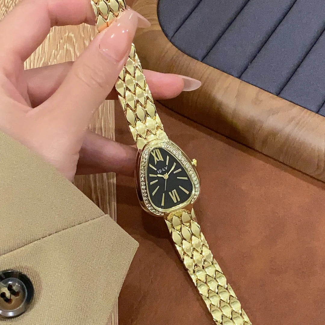 Luxury Women Watches Brand Quartz Fashion Ladies Snake Rhinestones Wristwatch Girls Gifts Elegant Clock Relogio Feminino