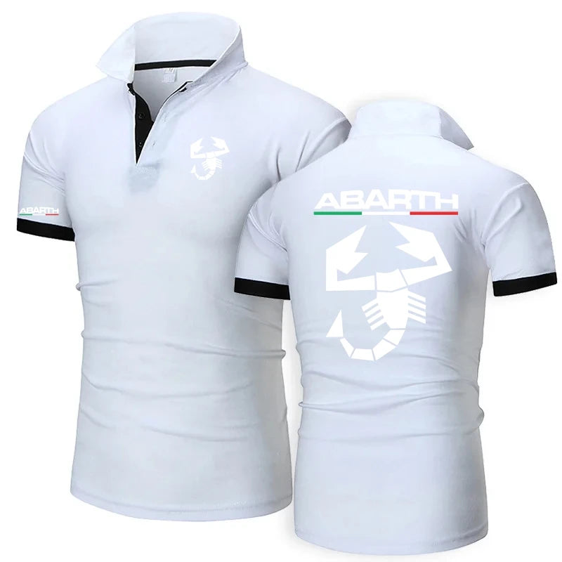 Summer Polo Shirt Abarth Scorpion Logo Men Polo Shirt Fashion Pullover HipHop Harajuku Male Short Sleeve Brand Polo Shirts Tee